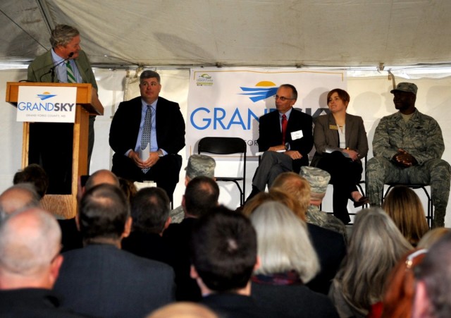 North Dakota Governor Jack Dalrymple addresses the special guests present at the groundbreaking ceremony