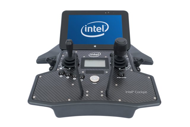 Intel Cockpit, water-resistant user interface, is part of the Intel Falcon 8+ unmanned aerial system. I 