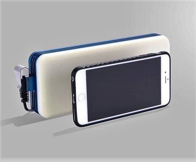 Echodyne’s MESA-K-DEV radar, shown here in comparison with the size of a smartphone, is designed for use in a wide variety of applications, including drone guidance systems and security systems. (Credit: Echodyne)