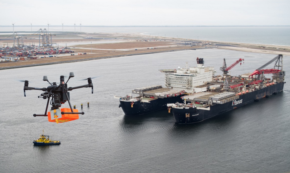 First Drone Delivery in the Port of Rotterdam | UAS VISION