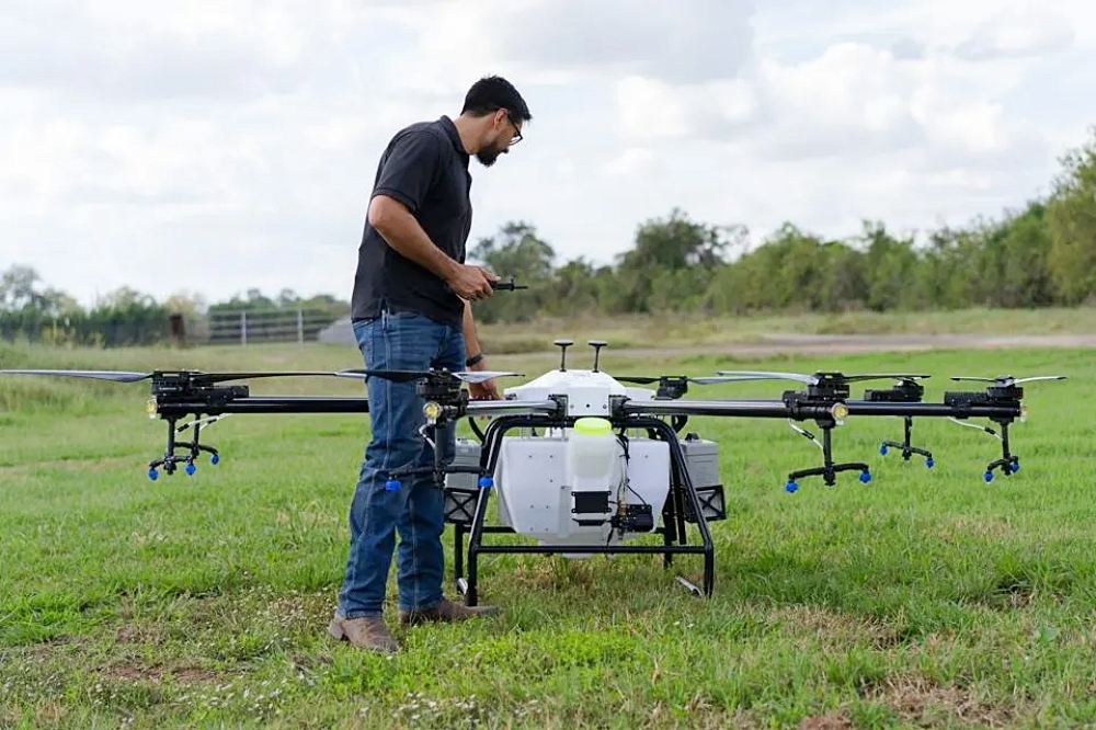 The Hylio AG-272 drone ready for use